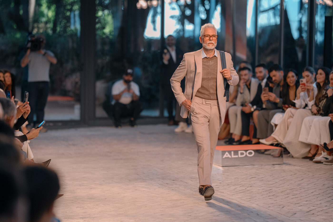 Look masculino na passerelle do fashion show ALDO SS26, Lisboa