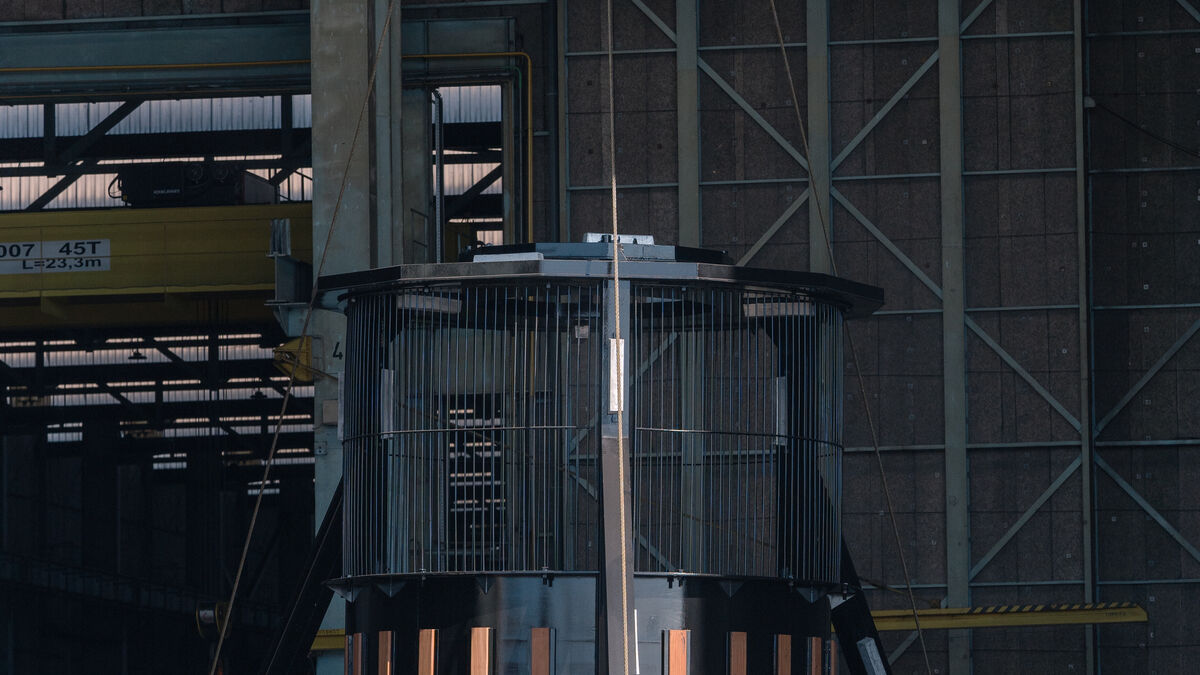 Detail of a welded circular steel structure in heavy metalwork at Etermar