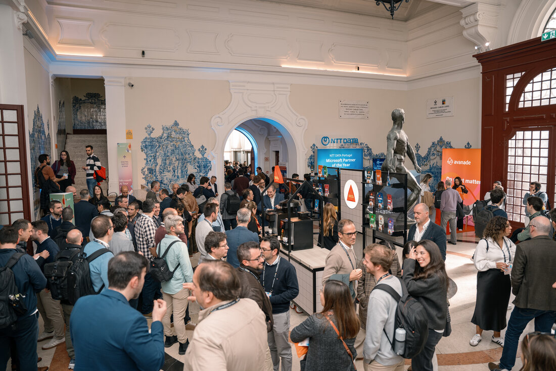 Attendees at a session of the Microsoft AI Tour at Pavilhão Carlos Lopes, Lisbon
