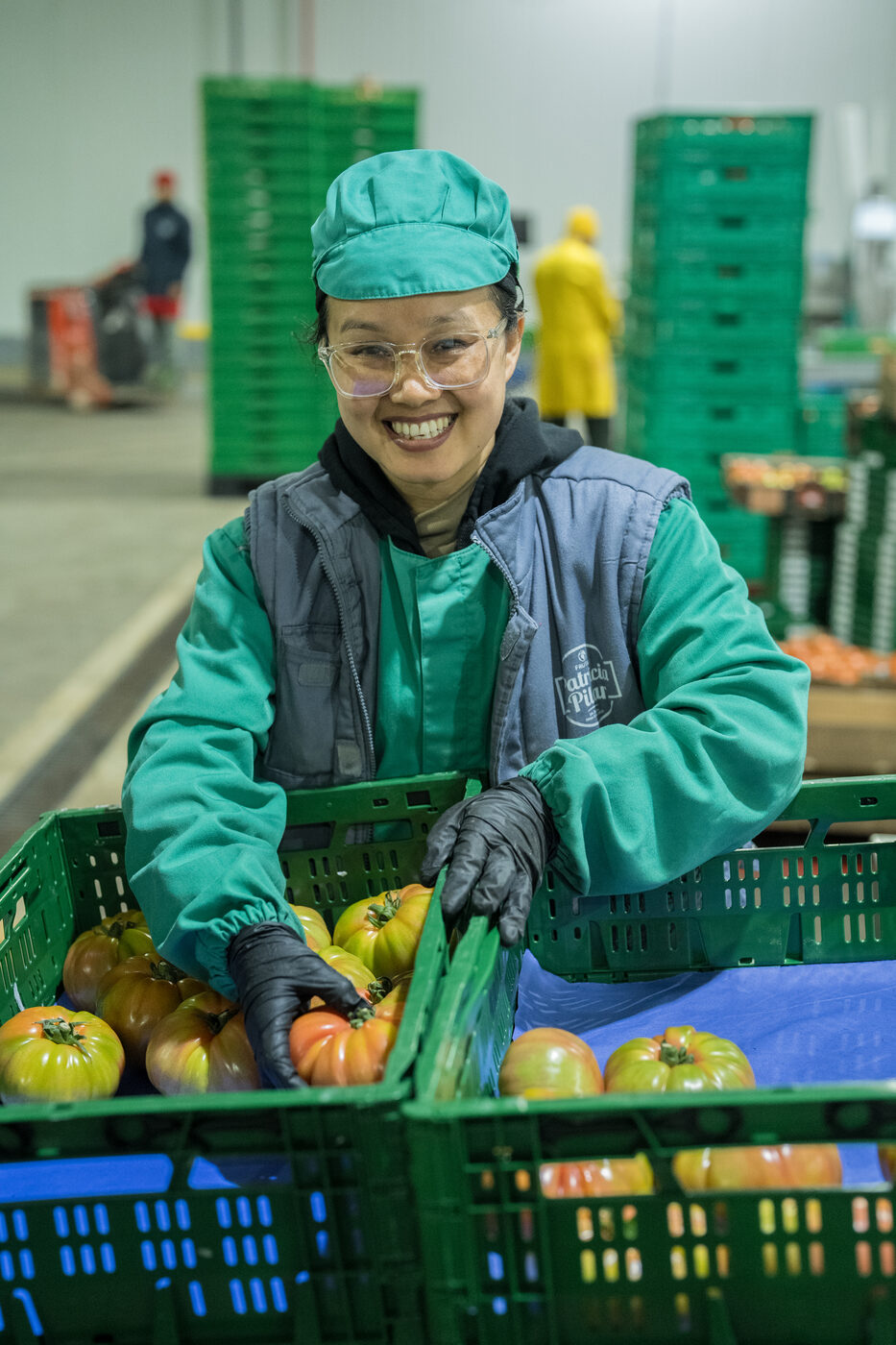 Crates of tomatoes ready for distribution, Pingo Doce Sabe Bem report