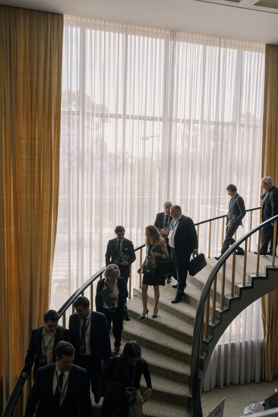Lit staircase of the Hotel Ritz Lisboa at the REN event