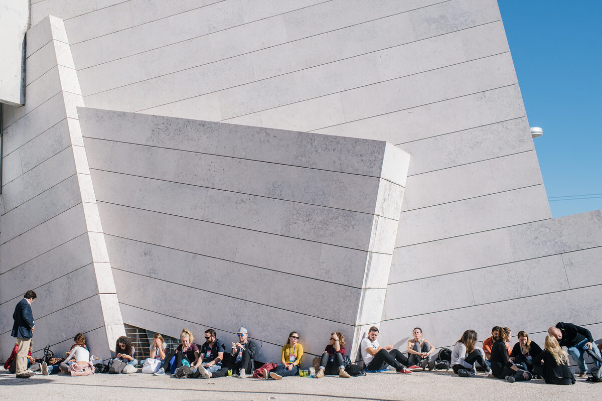Exterior of Altice Arena with crowds during Web Summit in Lisbon
